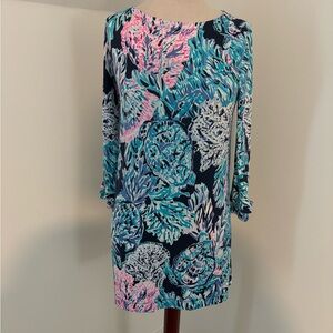 Girls Size XL (12-14) Lilly Pulitzer Rayon Spandex Dress w/Ruffle sleeve detail